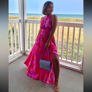 Anthropologie Abel the Label Charlotte Maxi Sundress Halter Tie Back FloralFlowy